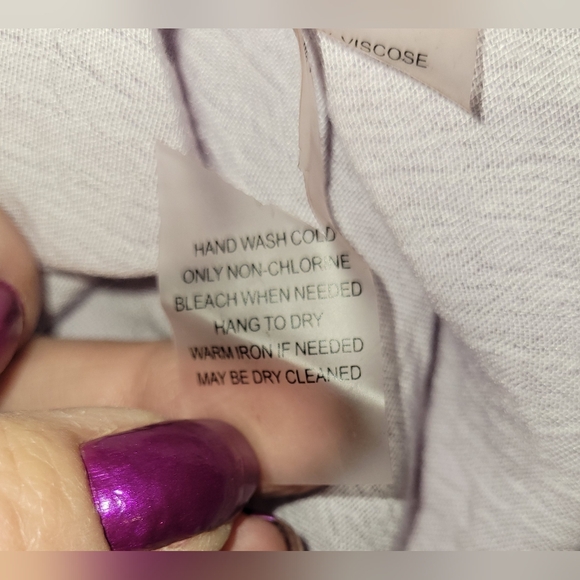 Soft Surroundings Purple Roll Tab Asymmetrical Gauze Tunic Top Cowl Neck Sz Med - Picture 12 of 12